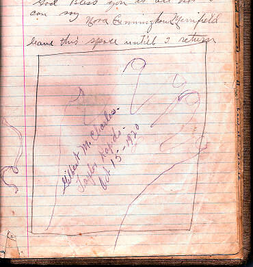 Knapp Family Journal - Hand Tracing of Gilbert Charles 1920