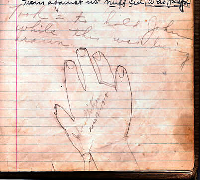 Knapp Family Journal - Hand tracing of John Gritzon, March 19, 1918