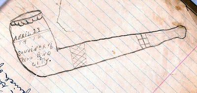 Knapp Family Journal - drawing of pipe from Frog Pond City