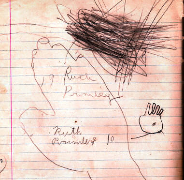 Knapp Family Journal - Hand Tracing of Ruth Primley, age 10