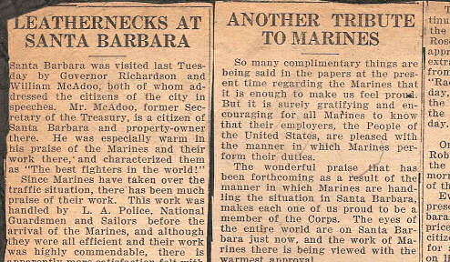 Newspaper article from Santa Barbara newspaper, circa June 1925