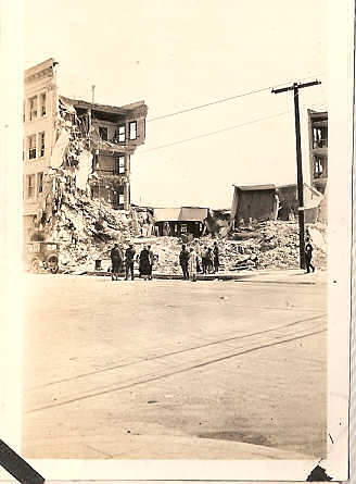 1925 Santa Barbara Earthquake, San Marcos Building Destroyed, Photograph by Howard W. West Sr.