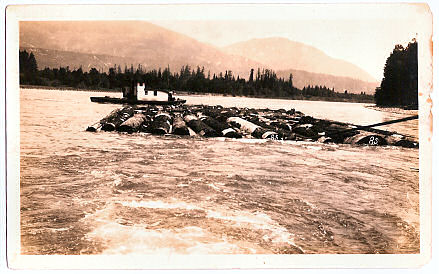 Towing logs on the Skagit River and Puget Sound, photograph by Robert Knapp, used with permission from the Knapp Family