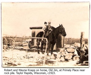 robert and wayne knapp on old jim horse primely place rock pile taylor rapids wisconsin c1023