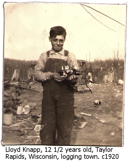 Lloyd Knapp, 12 years old, Taylor Rapids, Wisconsin, circa 1920