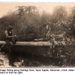 Melvin Knapp fishes on the Peshtigo River, Taylor Rapids, Wisconsin, c1920s