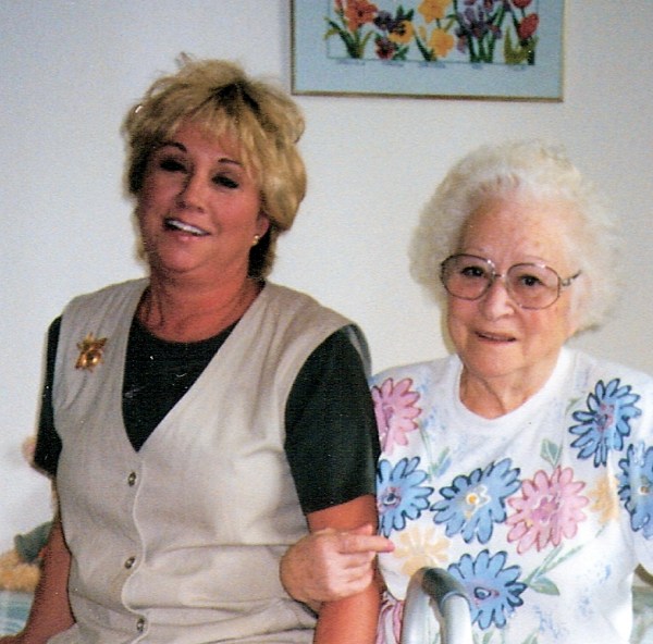 Sharon Mae Knapp Lee with her mother Mrytle Odell Knapp circa 1997